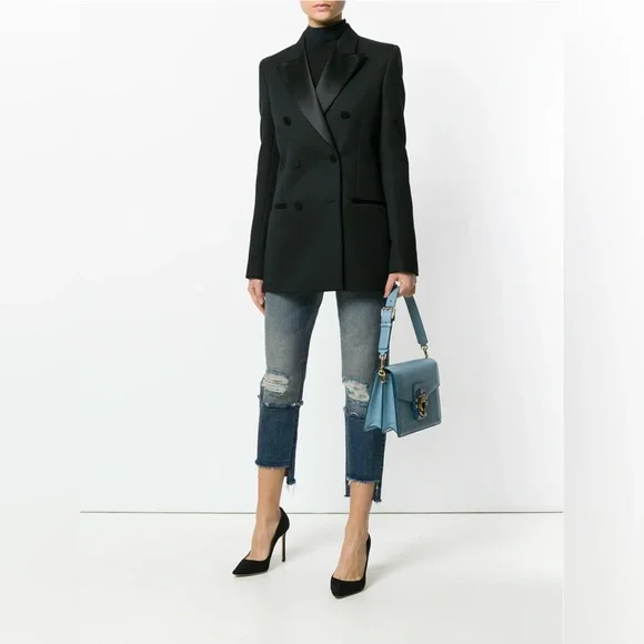 Dolce & Gabbana Distressed Ankle Jeans in Blue